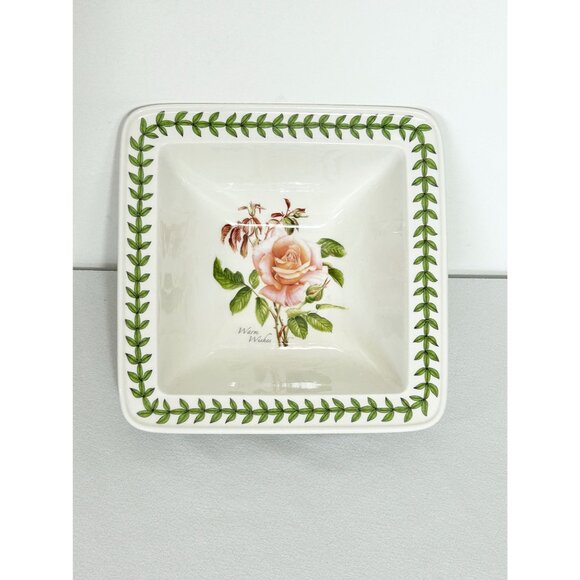 Portmeirion Botanic Garden Roses "Warm Wishes" 8 5/8" Square Serving Dish - Picture 1 of 7
